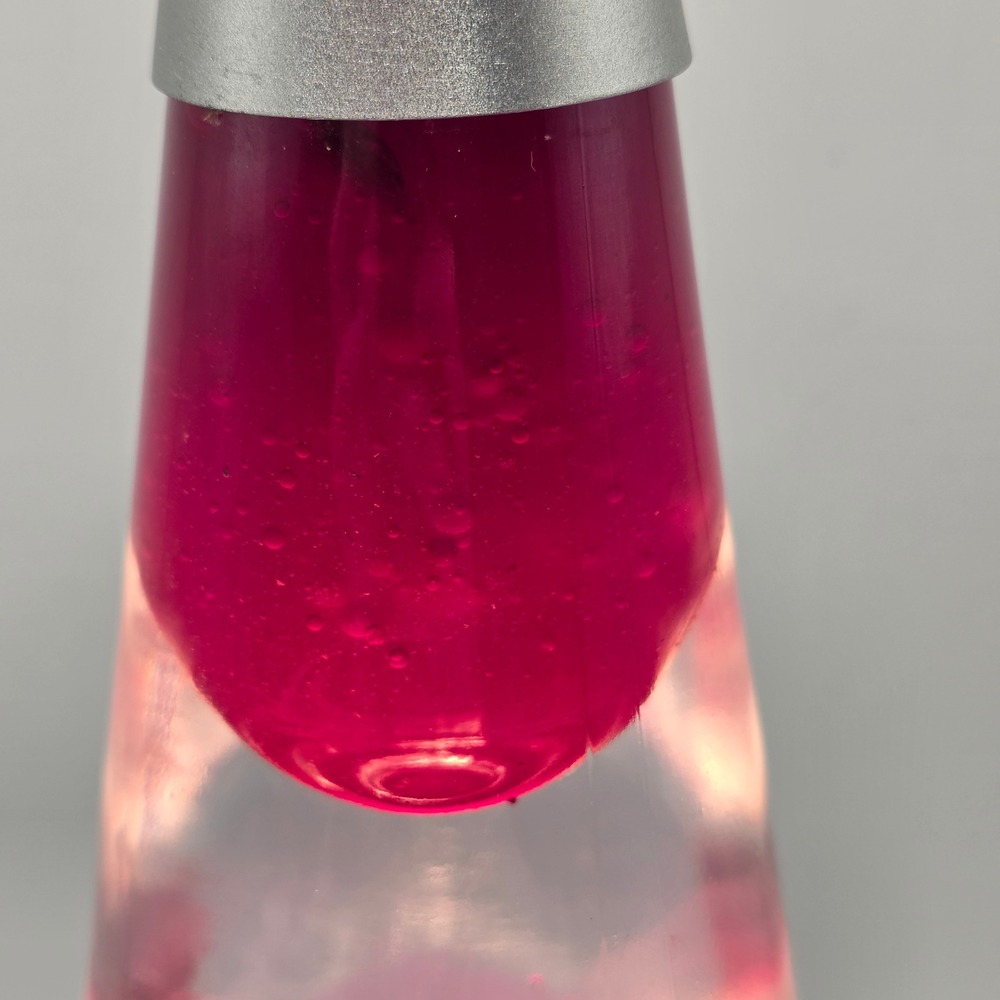 Lava Lite Motion Lamp Ruby Red Wax Silver Base Retro Mid Century Modern Decor - Picture 8 of 14